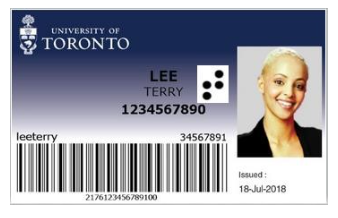 image of new TCard that includes transparent braille sticker for accessibility use